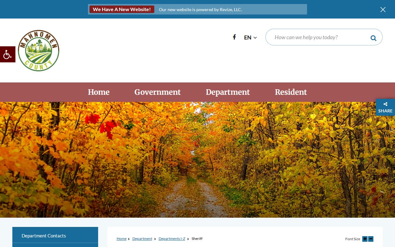 Mahnomen County Sheriff contact page without a 24-hour release feed